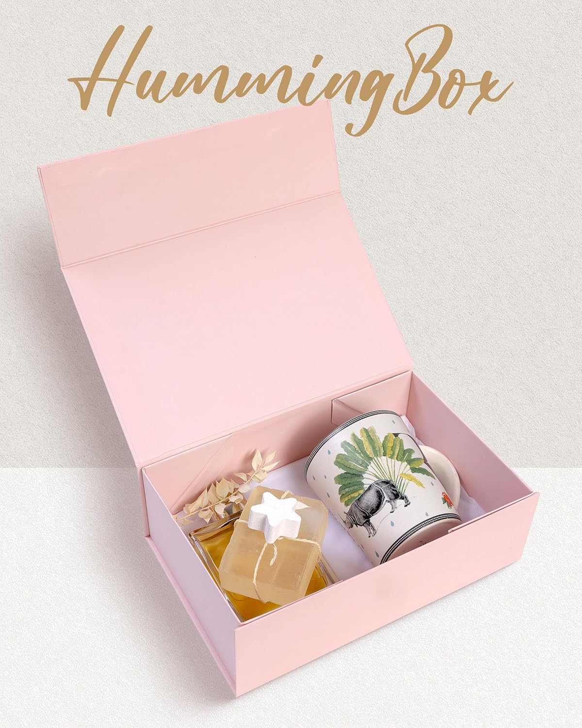 Green & Gold Gift Box 9.5 X 6 3 inch for Women & Men With Magnetic Lid, Ribbon, Card & Packing Paper for Presents & Gifting on Christmas, Weddings & Birthdays