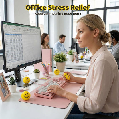 12PCS Stress Balls Bulk, 2 Inch Squeeze Toys Slow Rising Fidget | Yellow Face Toys for Kids Adults, Anxiety Relief Party Favors Goodie Bag Stuffer, Classroom Prize