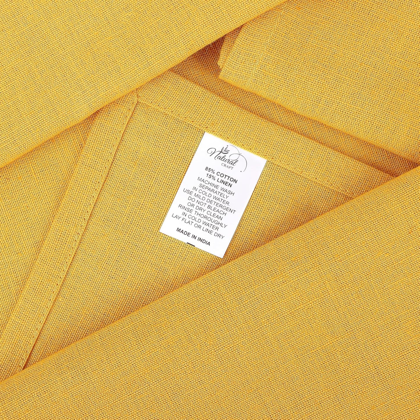 Cloth Napkins Gold Set of 12 Cotton Linen 18x18 Inch - Soft Durable Easter Washable - Ideal for Hotel Farmhouse Party Wedding Dinner Spring Everyday Use Gold Yellow