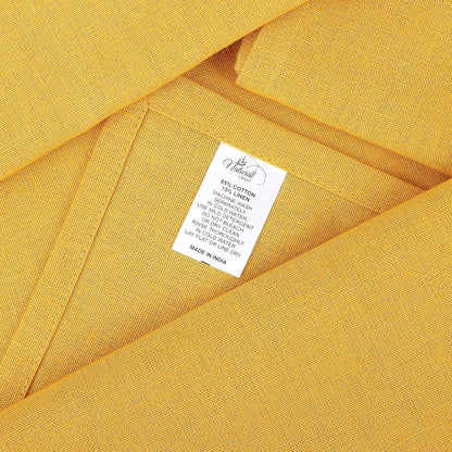 Cloth Napkins Gold Set of 12 Cotton Linen 18x18 Inch - Soft Durable Easter Washable - Ideal for Hotel Farmhouse Party Wedding Dinner Spring Everyday Use Gold Yellow