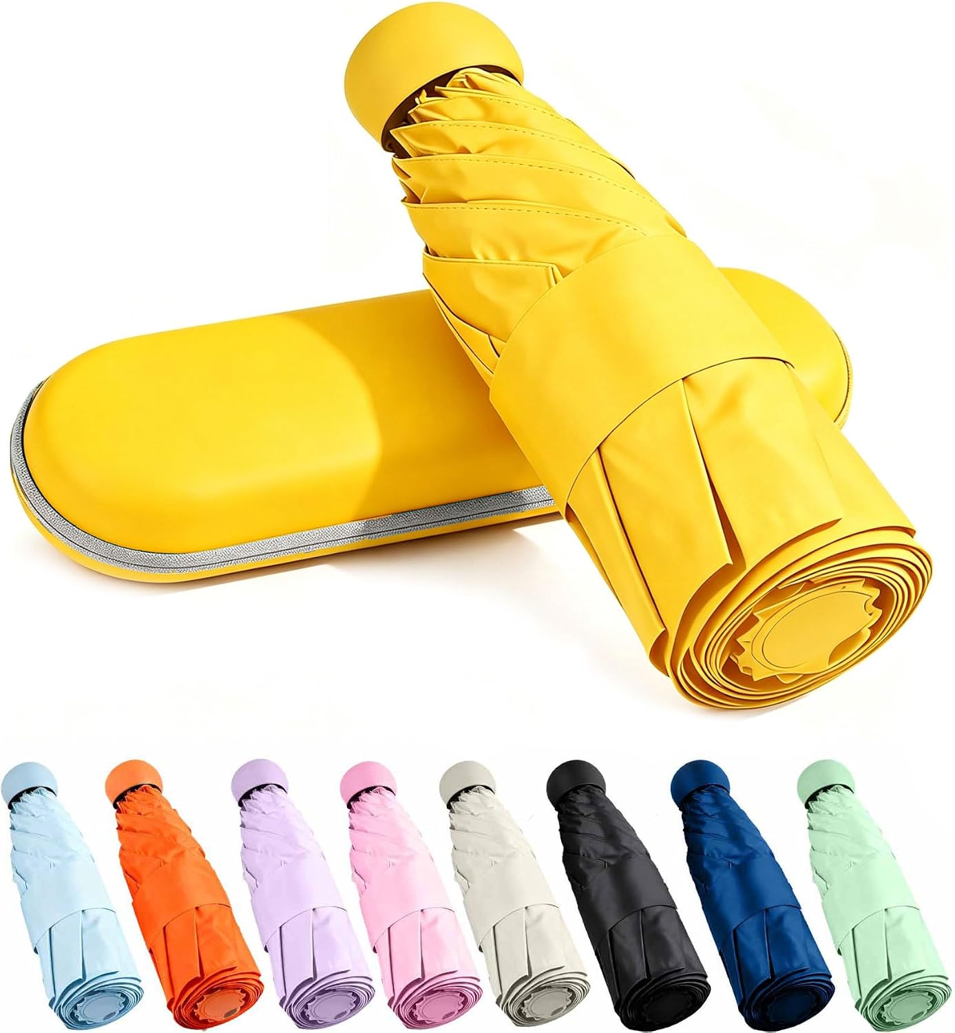 Travel Essentials Mini/Compact Umbrella for Purse | Small Lightweight, UV Sun Protection, Tiny Umbrella for Men and Women