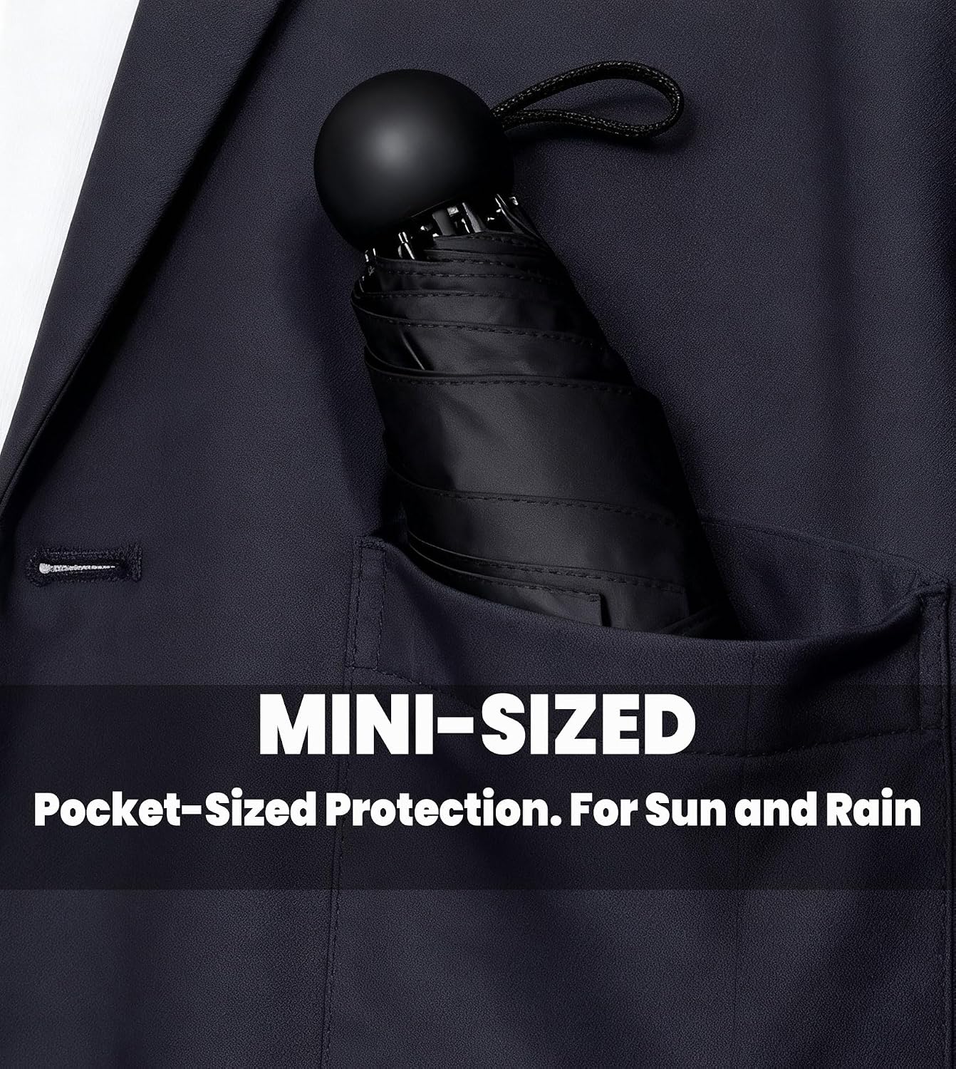 Travel Essentials Mini/Compact Umbrella for Purse | Small Lightweight, UV Sun Protection, Tiny Umbrella for Men and Women
