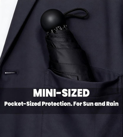 Travel Essentials Mini/Compact Umbrella for Purse | Small Lightweight, UV Sun Protection, Tiny Umbrella for Men and Women
