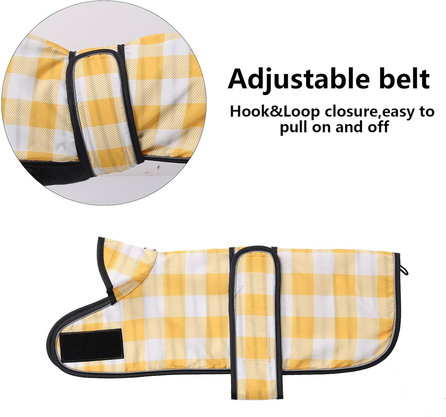 Dachshund Raincoat Corgi Raincoat Dogs Waterproof fit for Dachshunds Weiner Long Back Breeds with Reflective Stripe Great Coverage in Autumn Winter - Yellow Plaid - M