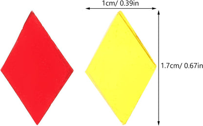 Diamond Shaped Glass Mosaic Tiles for Crafts DIY Supplies Mixed Red Orange Yellow 200G Handmade Art Materials for Mosaic Candle Holders and Decorative Projects