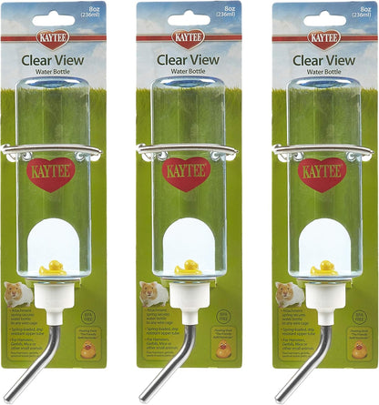 3 Pack of Small Animal Water Bottles, 8 Ounce Capacity Each, for Hamsters Gerbils and Pet Rats