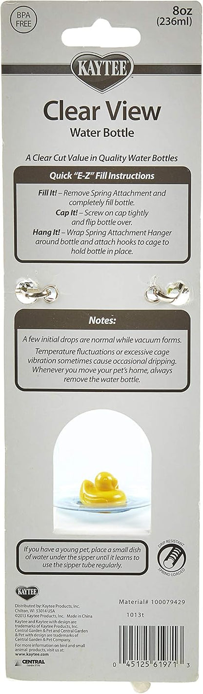 3 Pack of Small Animal Water Bottles, 8 Ounce Capacity Each, for Hamsters Gerbils and Pet Rats
