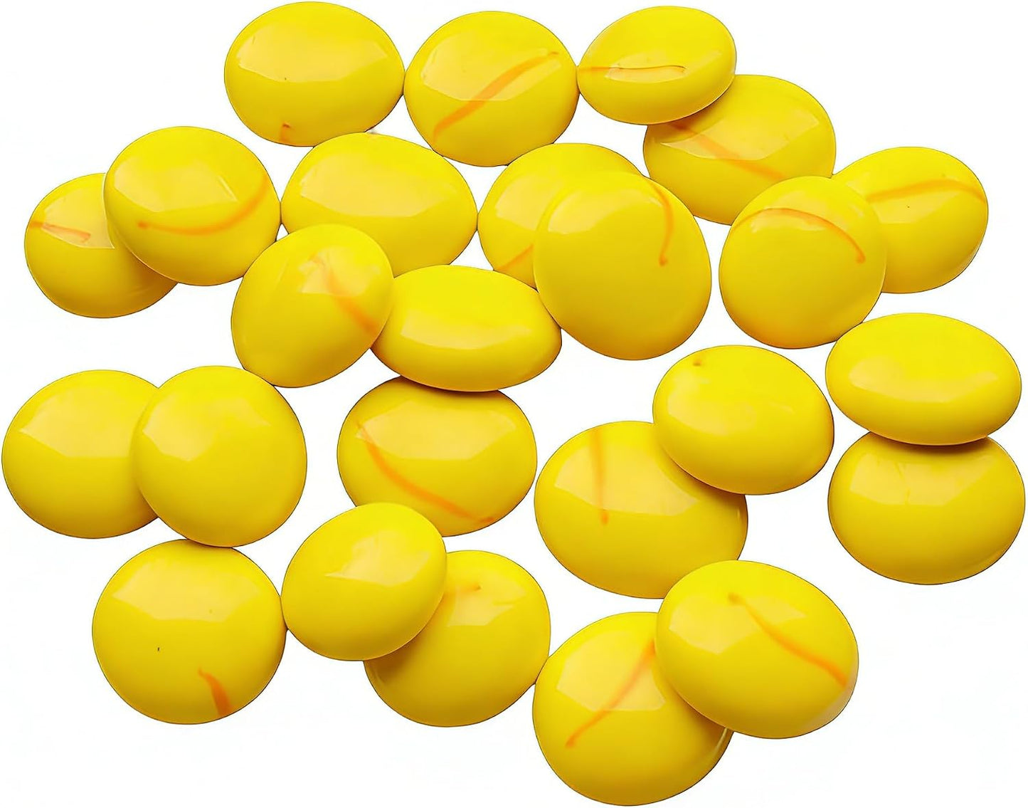 Flat Glass Marbles,Yellow Glass Gems,Flat Bottom Marble Beads,Vase Fillers Beads Decorative Glass Pebbles for Fish Tank Home Decorative,About 100G(0.22LB)