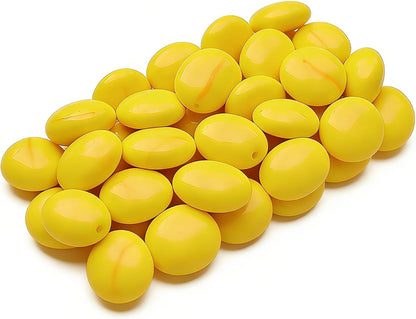 Flat Glass Marbles,Yellow Glass Gems,Flat Bottom Marble Beads,Vase Fillers Beads Decorative Glass Pebbles for Fish Tank Home Decorative,About 100G(0.22LB)