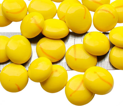 Flat Glass Marbles,Yellow Glass Gems,Flat Bottom Marble Beads,Vase Fillers Beads Decorative Glass Pebbles for Fish Tank Home Decorative,About 100G(0.22LB)