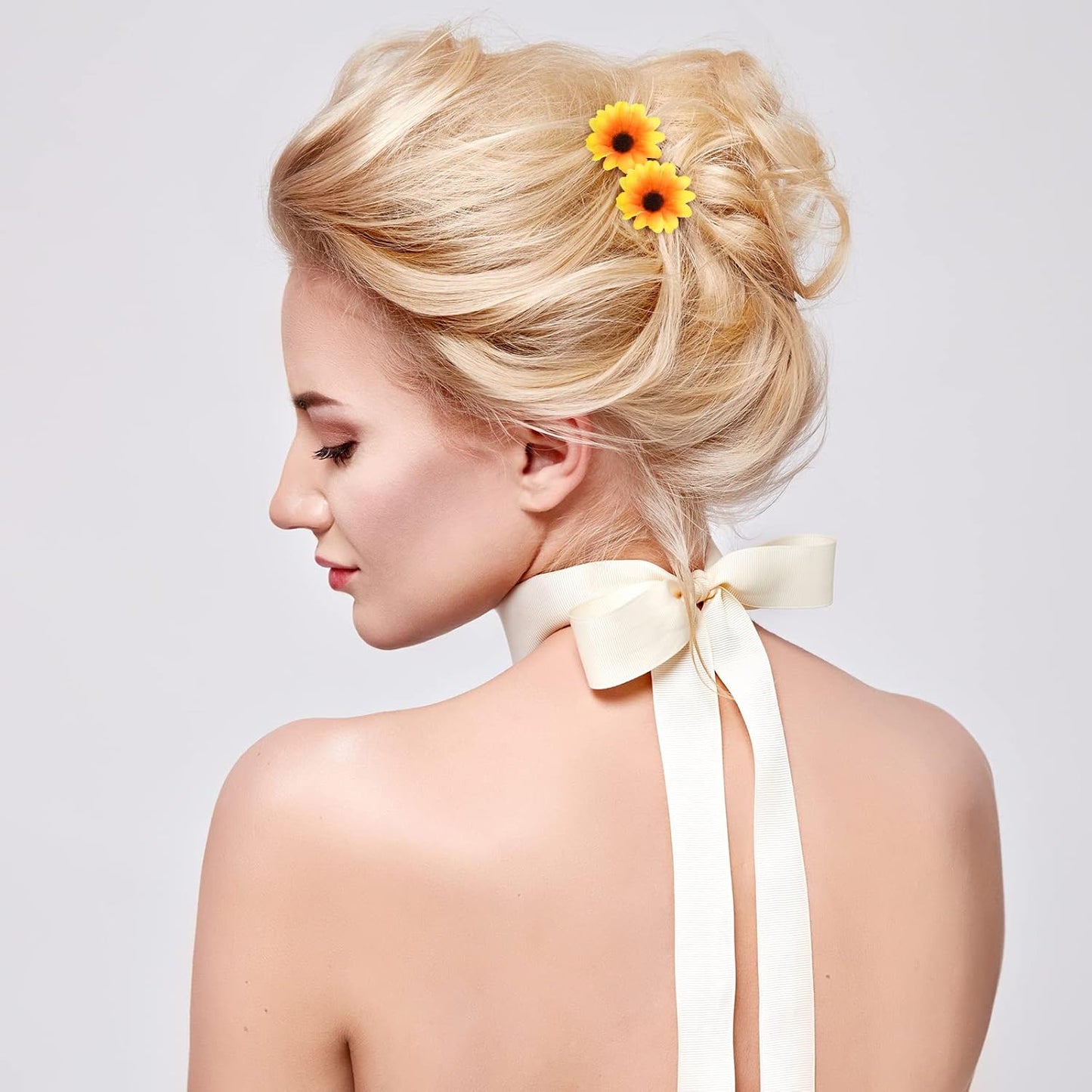 24 Pcs Sunflower Hair Clips Sunflower Hair Accessories Pins Yellow Daisy Flower Hairpins Bridal Wedding Accessories for Women Girls Bridesmaids Proms Wedding Party Decorations