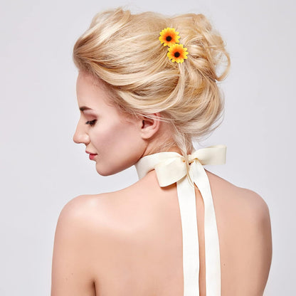 24 Pcs Sunflower Hair Clips Sunflower Hair Accessories Pins Yellow Daisy Flower Hairpins Bridal Wedding Accessories for Women Girls Bridesmaids Proms Wedding Party Decorations