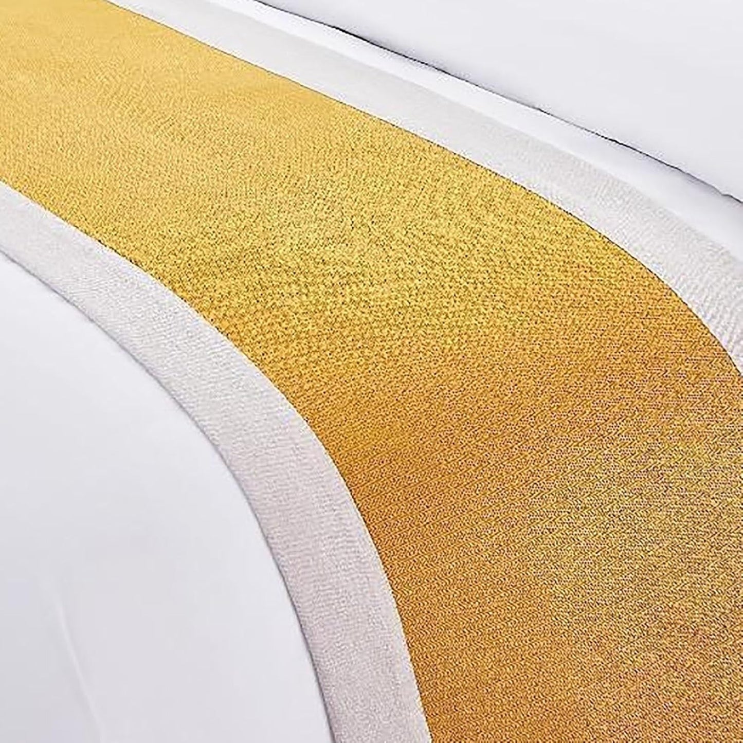 Bed Runner Hotel Decor Cotton Linen Blend Bed Throws for Foot of Bed Bedroom Soft Bedspread Protector Modern Bedding Decorative No Fading Bed Tail Towel-Yellow||1pcs Pillowcase 50 * 50cm