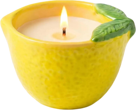 Lemon Scented Candle – 4.23 oz (120g) Natural Soy Wax, 30-Hour Clean Burn, Lemon-Shaped Ceramic Jar, Home Fragrance & Thoughtful Gift for Home (Yellow)