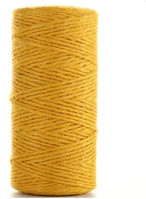 300 Feet Natural Jute Twine Best Arts Crafts Gift Twine Christmas Industrial Packing Materials Durable String for Gardening Applications(Yellow)