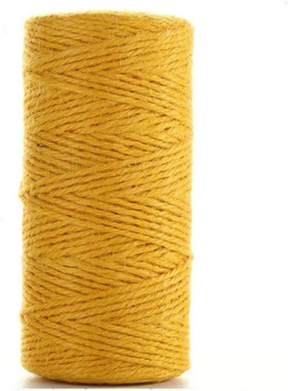 300 Feet Natural Jute Twine Best Arts Crafts Gift Twine Christmas Industrial Packing Materials Durable String for Gardening Applications(Yellow)