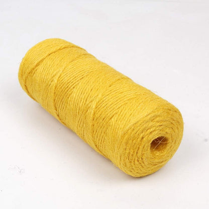 300 Feet Natural Jute Twine Best Arts Crafts Gift Twine Christmas Industrial Packing Materials Durable String for Gardening Applications(Yellow)