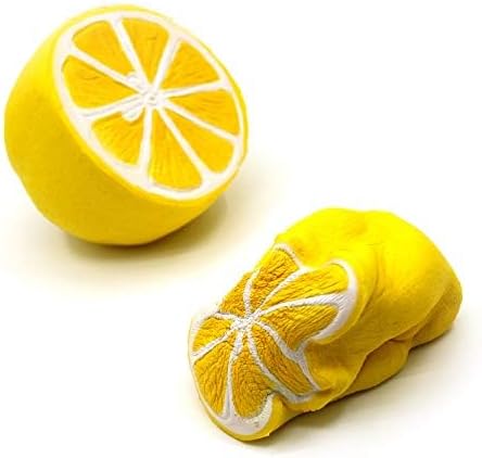 Jumbo squishies - Super Soft Squishy Toys Slow Rising Lemon Fruit Anti Stress Fidget - Stress Reliever Squeeze - Soft and Cute Squishies Toy - Squishy Kawaii - for Kids and Adults (Yellow)