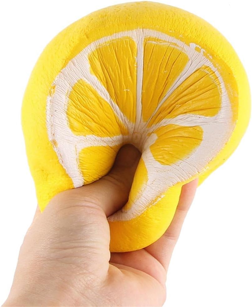 Jumbo squishies - Super Soft Squishy Toys Slow Rising Lemon Fruit Anti Stress Fidget - Stress Reliever Squeeze - Soft and Cute Squishies Toy - Squishy Kawaii - for Kids and Adults (Yellow)
