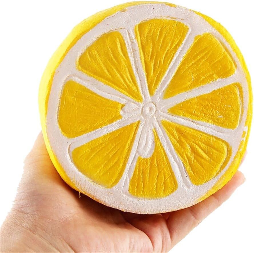 Jumbo squishies - Super Soft Squishy Toys Slow Rising Lemon Fruit Anti Stress Fidget - Stress Reliever Squeeze - Soft and Cute Squishies Toy - Squishy Kawaii - for Kids and Adults (Yellow)