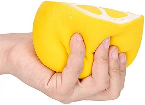 Jumbo squishies - Super Soft Squishy Toys Slow Rising Lemon Fruit Anti Stress Fidget - Stress Reliever Squeeze - Soft and Cute Squishies Toy - Squishy Kawaii - for Kids and Adults (Yellow)
