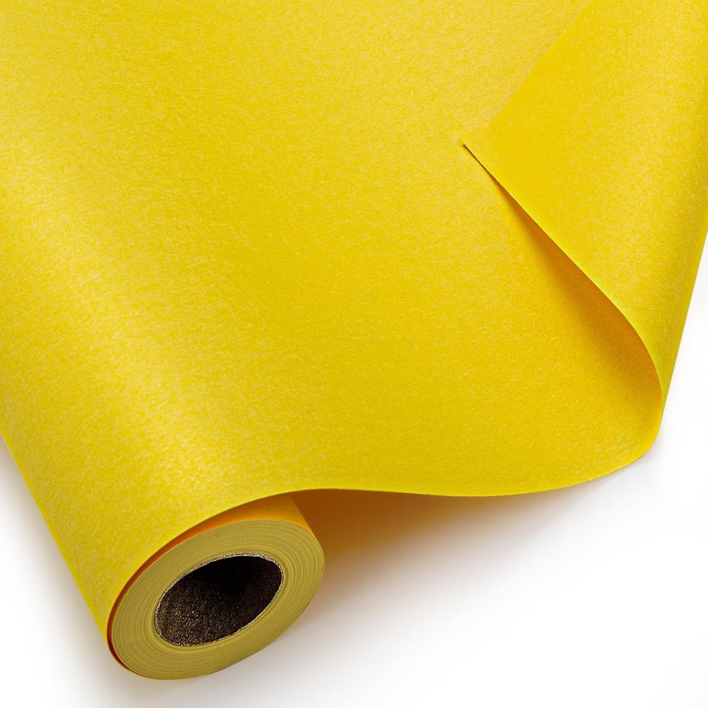 Burymento Yellow Kraft Wrapping Paper Roll - 17 Inch x 32.8 Feet 1 Roll, Double-Sided Soild Color Kraft Paper Gift Wrap for Baby Shower Bridal Shower Birthdays Christmas Craft Project