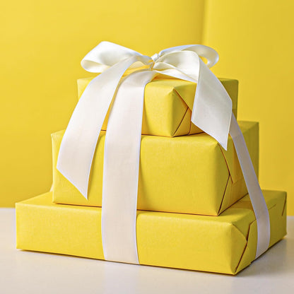 Burymento Yellow Kraft Wrapping Paper Roll - 17 Inch x 32.8 Feet 1 Roll, Double-Sided Soild Color Kraft Paper Gift Wrap for Baby Shower Bridal Shower Birthdays Christmas Craft Project