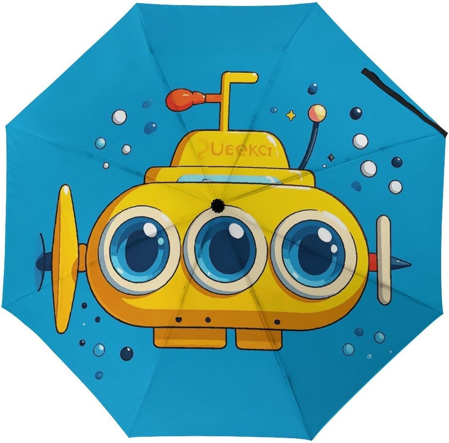 Compact Travel Umbrella, Windproof Automatic Umbrellas for Rain And Sun | Yellow Submarine Folding Umbrella, Durable Grip, Light & Portable for Women & Men, Fits Backpacks & Cars