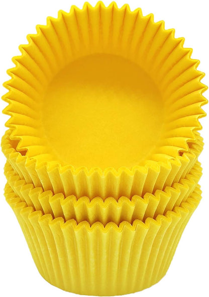 Premium Yellow Greaseproof Cupcake Liners Muffin Paper Baking Cups Standard Size, 100-Count
