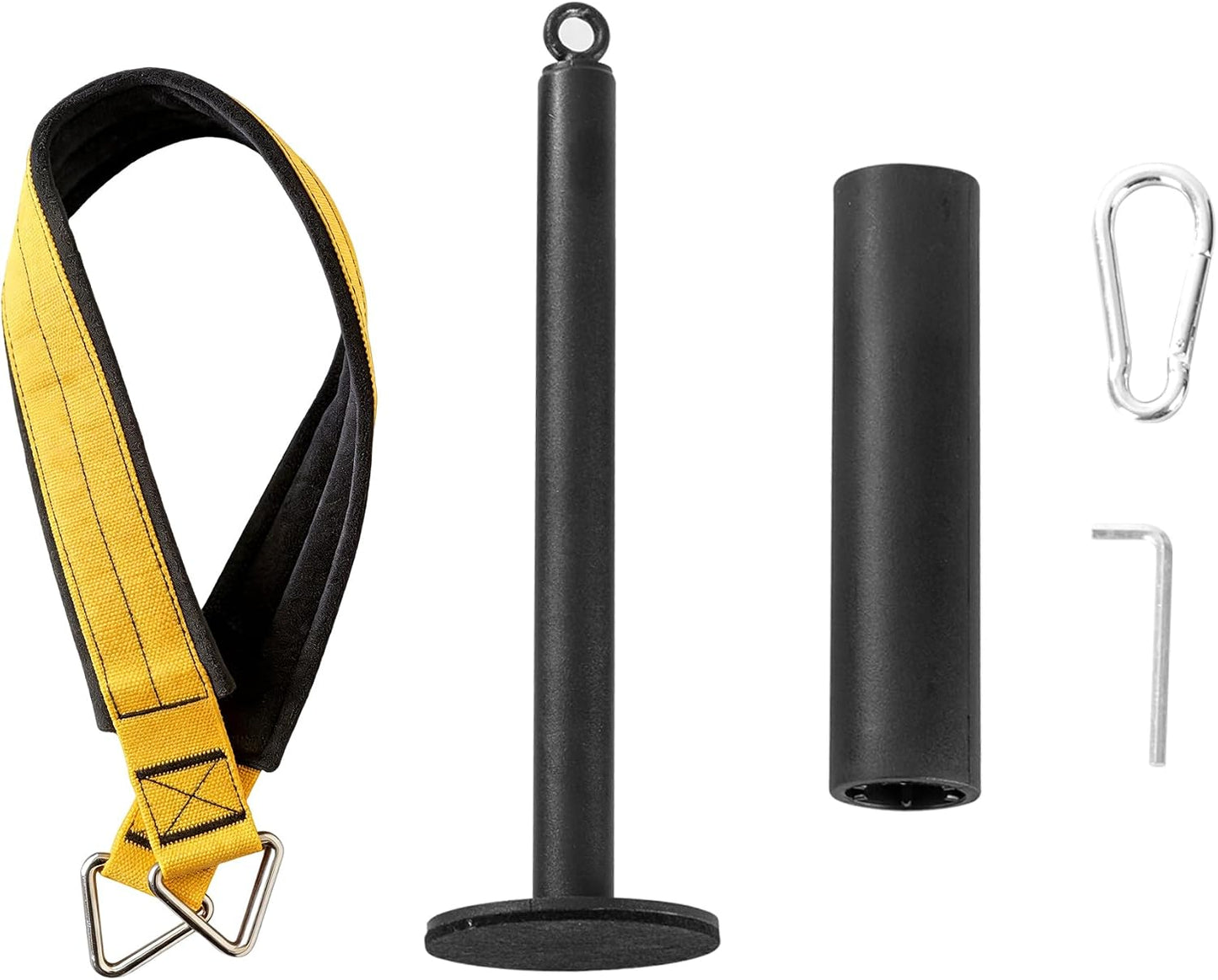 Yellow Wrist Strap Pin&Carabiner, Fits 1"&2" Plates for Gym Training | Heavy steel pin, Yellow strap & stainless carabiner. Fits 1"&2" plates for forearm strength training