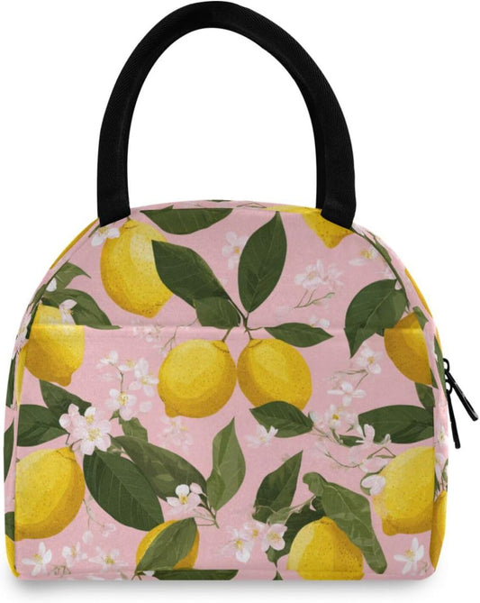 Cute Lemon Insulated Lunch Bag for Women Men Kids Reusable Cooler Bag Lunch Box for Work School Picnic Travel