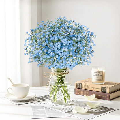 Babys Breath Artificial Flowers Bulk, 10Pcs Fake Gypsophila Bouquet Flowers Real Touch Faux Babies Breath Arrangement for Wedding Floral Party Home Centerpieces Vase Decoration, Yellow