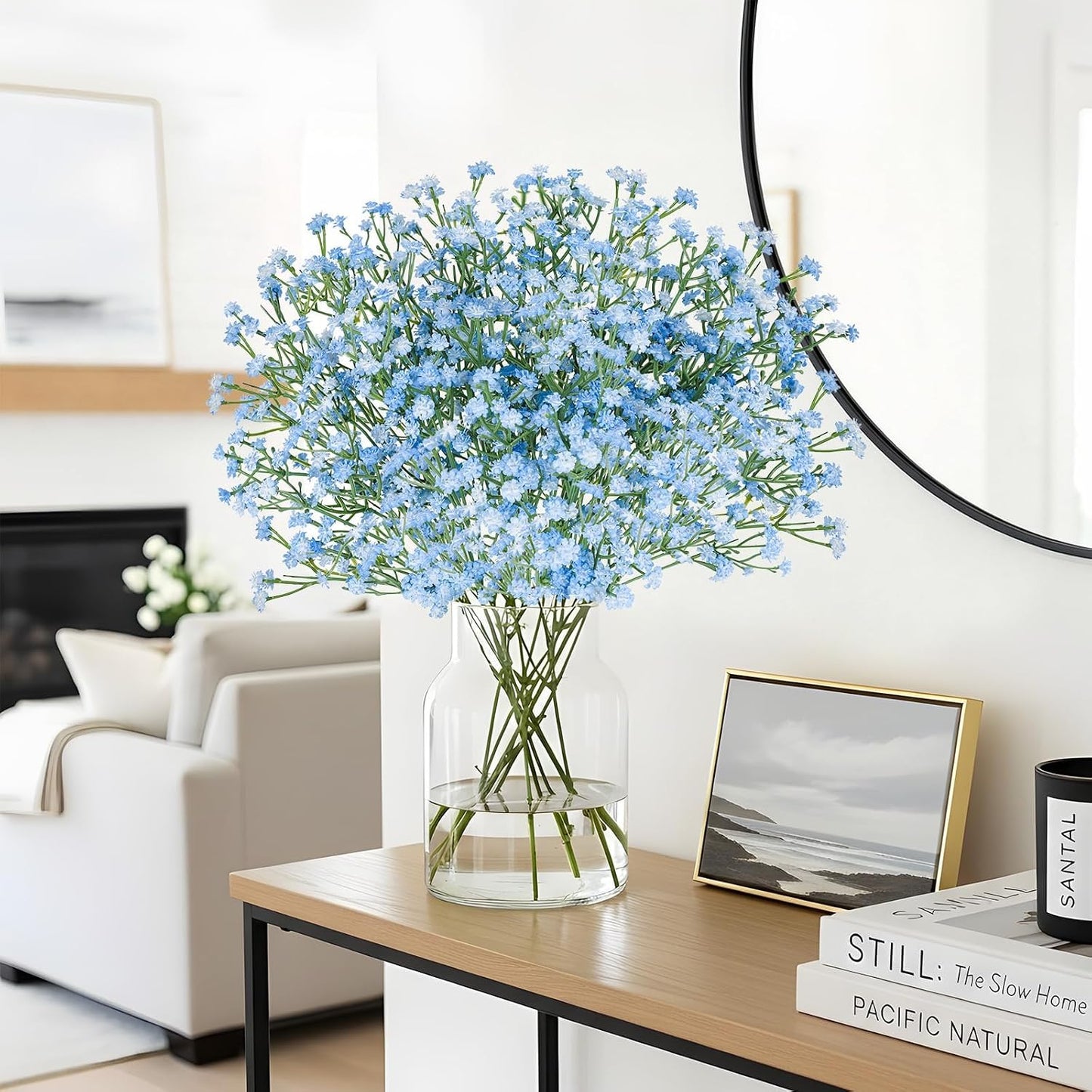 Babys Breath Artificial Flowers Bulk, 10Pcs Fake Gypsophila Bouquet Flowers Real Touch Faux Babies Breath Arrangement for Wedding Floral Party Home Centerpieces Vase Decoration, Yellow