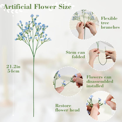 Babys Breath Artificial Flowers Bulk, 10Pcs Fake Gypsophila Bouquet Flowers Real Touch Faux Babies Breath Arrangement for Wedding Floral Party Home Centerpieces Vase Decoration, Yellow