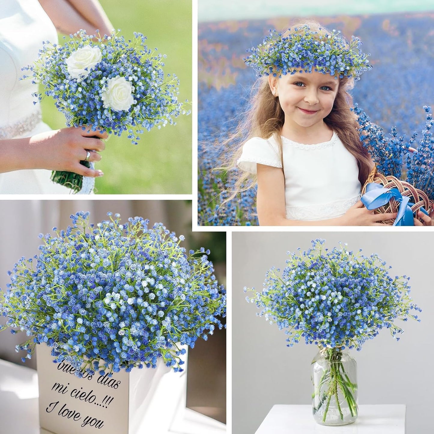 Babys Breath Artificial Flowers Bulk, 10Pcs Fake Gypsophila Bouquet Flowers Real Touch Faux Babies Breath Arrangement for Wedding Floral Party Home Centerpieces Vase Decoration, Yellow