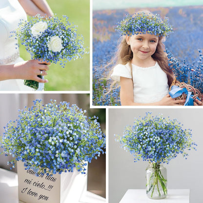 Babys Breath Artificial Flowers Bulk, 10Pcs Fake Gypsophila Bouquet Flowers Real Touch Faux Babies Breath Arrangement for Wedding Floral Party Home Centerpieces Vase Decoration, Yellow