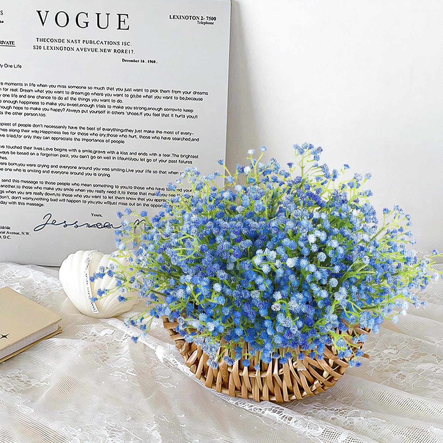 Babys Breath Artificial Flowers Bulk, 10Pcs Fake Gypsophila Bouquet Flowers Real Touch Faux Babies Breath Arrangement for Wedding Floral Party Home Centerpieces Vase Decoration, Yellow