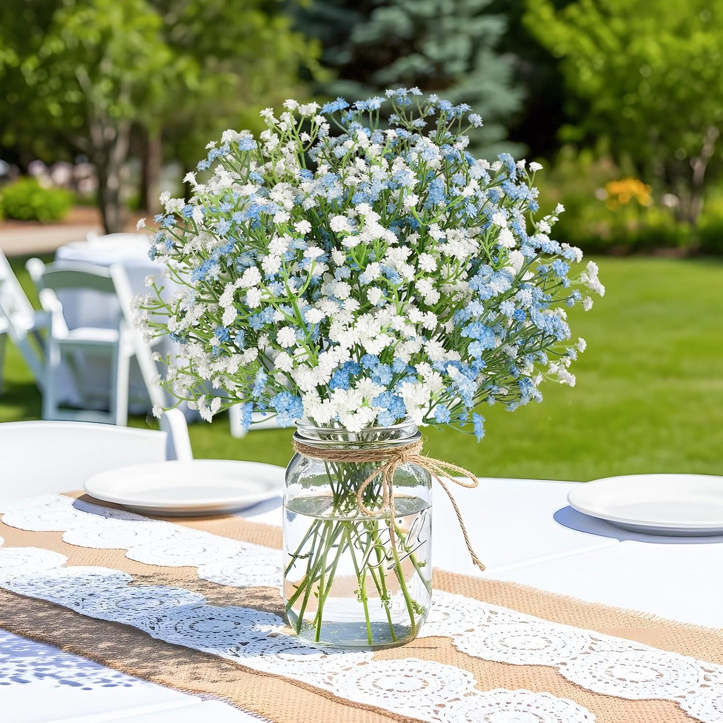 Babys Breath Artificial Flowers Bulk, 10Pcs Fake Gypsophila Bouquet Flowers Real Touch Faux Babies Breath Arrangement for Wedding Floral Party Home Centerpieces Vase Decoration, Yellow