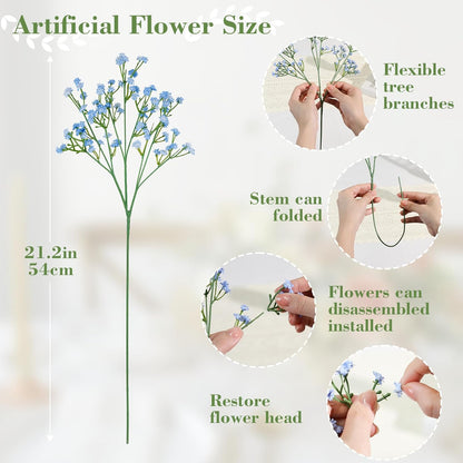 Babys Breath Artificial Flowers Bulk, 10Pcs Fake Gypsophila Bouquet Flowers Real Touch Faux Babies Breath Arrangement for Wedding Floral Party Home Centerpieces Vase Decoration, Yellow
