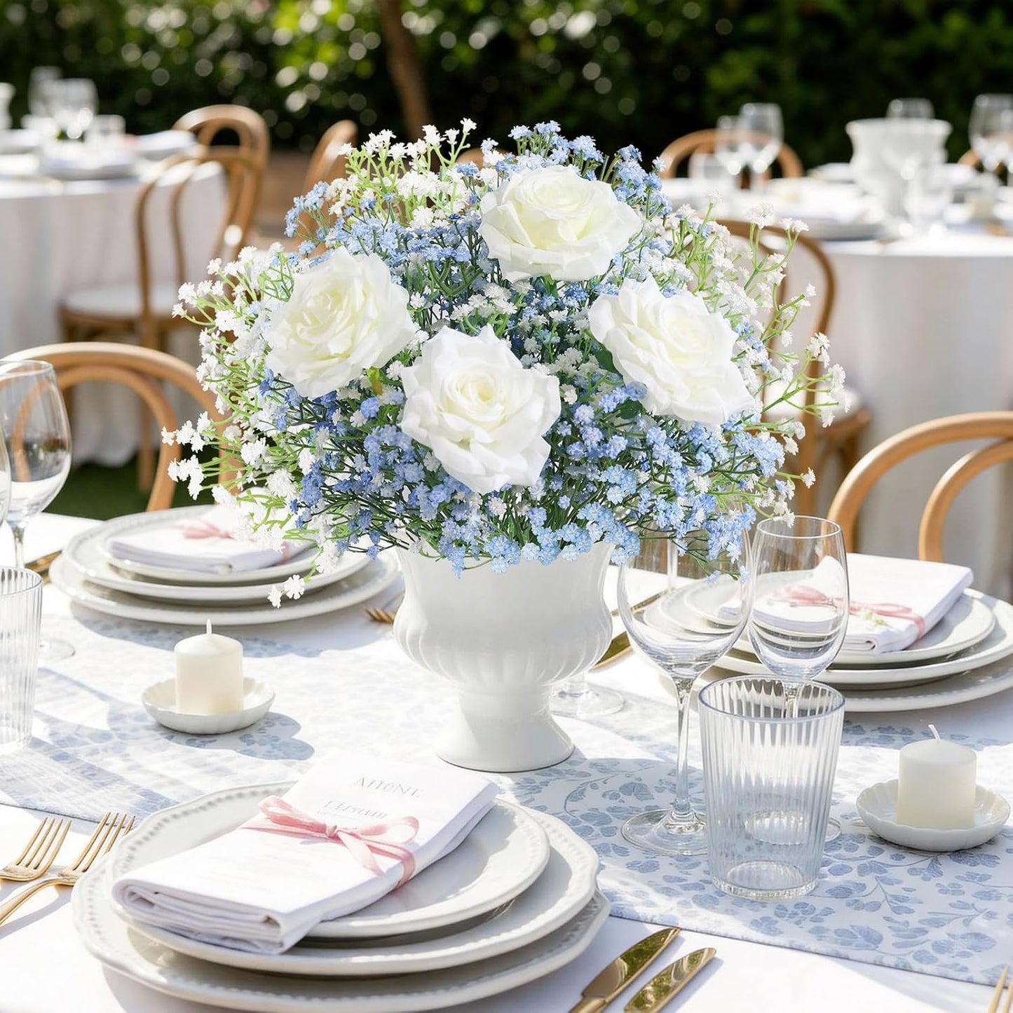Babys Breath Artificial Flowers Bulk, 10Pcs Fake Gypsophila Bouquet Flowers Real Touch Faux Babies Breath Arrangement for Wedding Floral Party Home Centerpieces Vase Decoration, Yellow