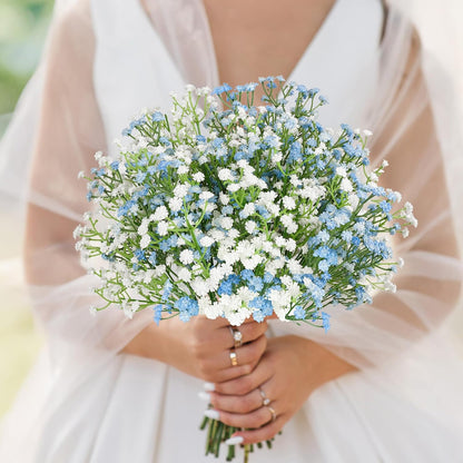 Babys Breath Artificial Flowers Bulk, 10Pcs Fake Gypsophila Bouquet Flowers Real Touch Faux Babies Breath Arrangement for Wedding Floral Party Home Centerpieces Vase Decoration, Yellow