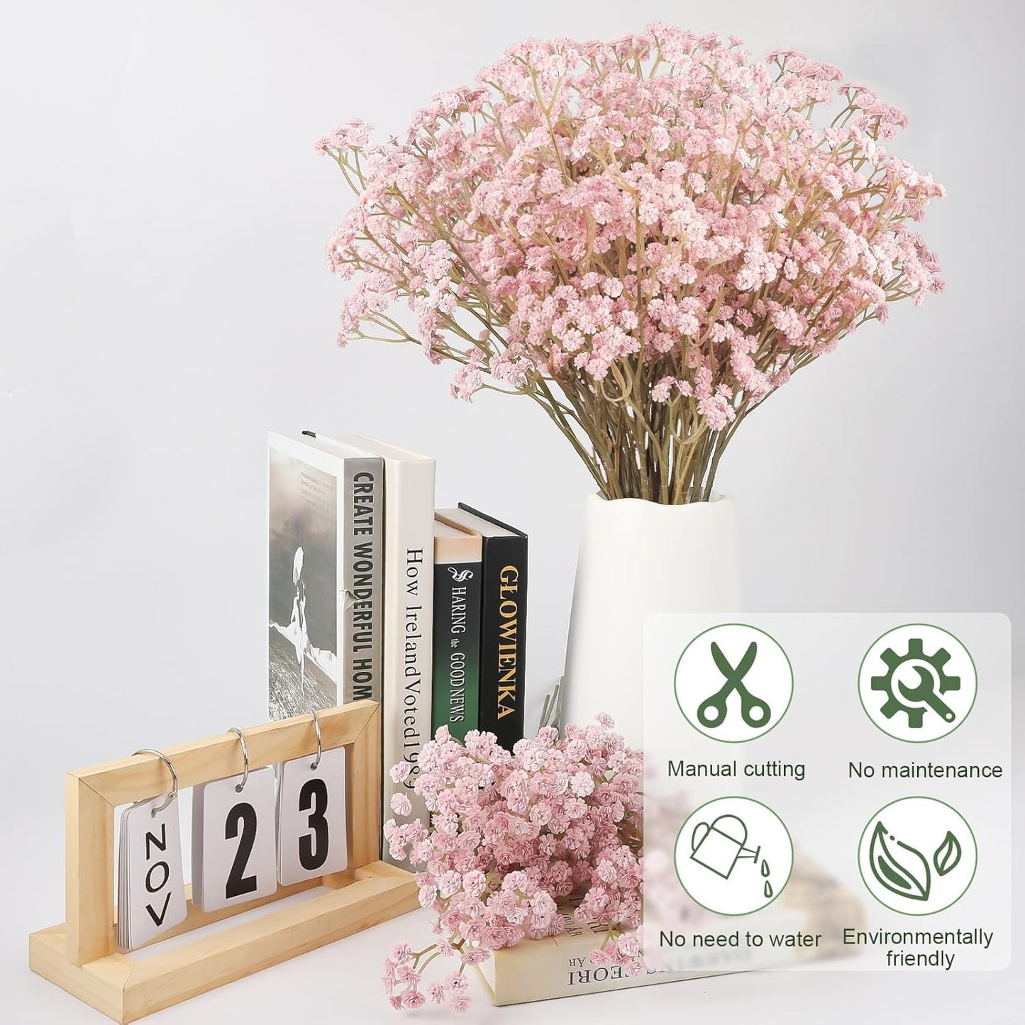 Babys Breath Artificial Flowers Bulk, 10Pcs Fake Gypsophila Bouquet Flowers Real Touch Faux Babies Breath Arrangement for Wedding Floral Party Home Centerpieces Vase Decoration, Yellow