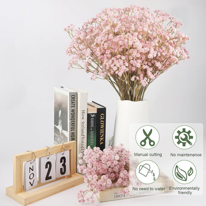 Babys Breath Artificial Flowers Bulk, 10Pcs Fake Gypsophila Bouquet Flowers Real Touch Faux Babies Breath Arrangement for Wedding Floral Party Home Centerpieces Vase Decoration, Yellow