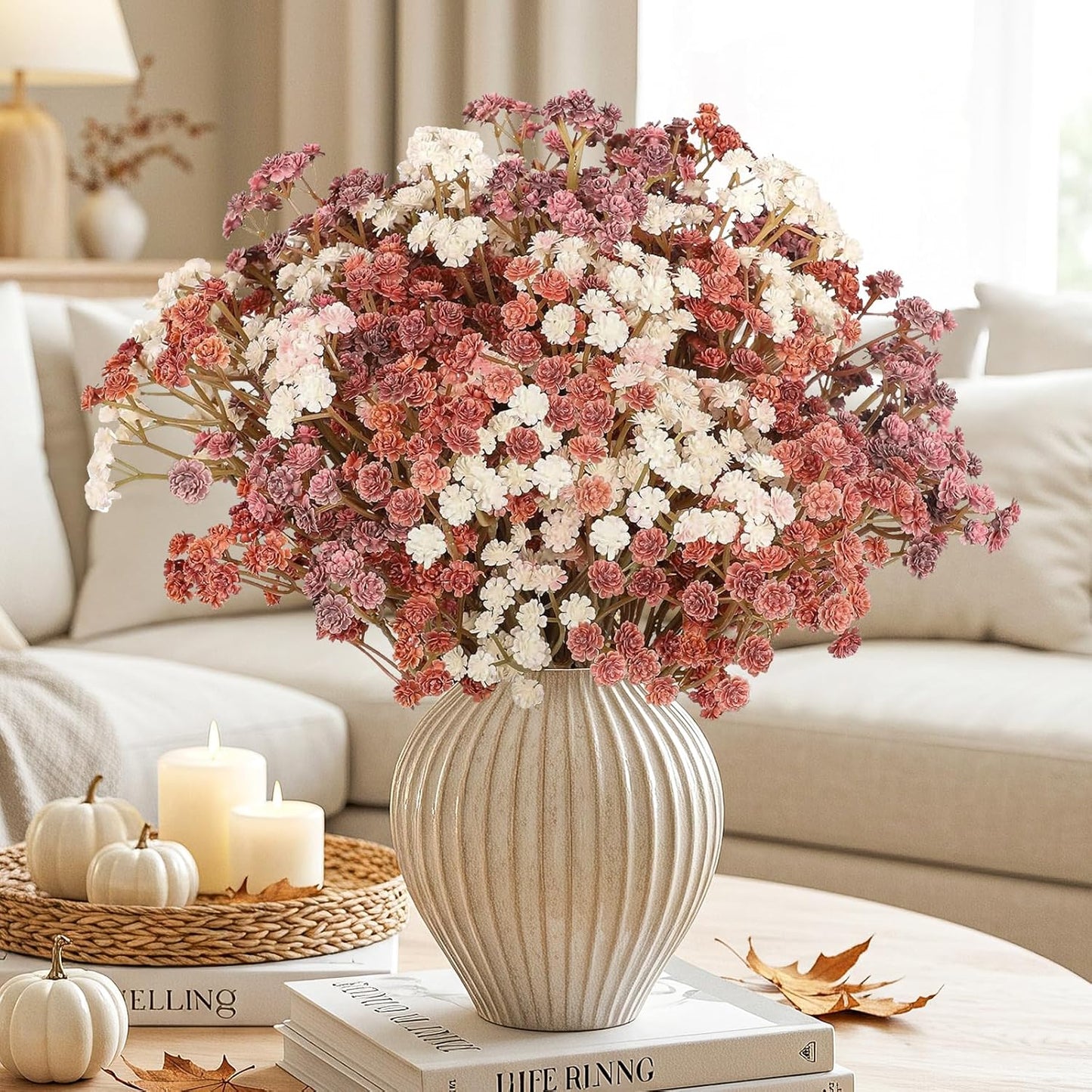 Babys Breath Artificial Flowers Bulk, 10Pcs Fake Gypsophila Bouquet Flowers Real Touch Faux Babies Breath Arrangement for Wedding Floral Party Home Centerpieces Vase Decoration, Yellow