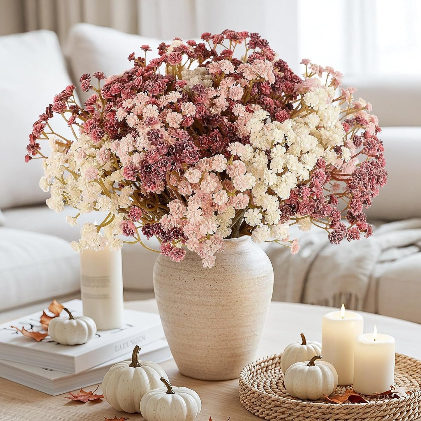 Babys Breath Artificial Flowers Bulk, 10Pcs Fake Gypsophila Bouquet Flowers Real Touch Faux Babies Breath Arrangement for Wedding Floral Party Home Centerpieces Vase Decoration, Yellow