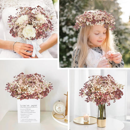 Babys Breath Artificial Flowers Bulk, 10Pcs Fake Gypsophila Bouquet Flowers Real Touch Faux Babies Breath Arrangement for Wedding Floral Party Home Centerpieces Vase Decoration, Yellow