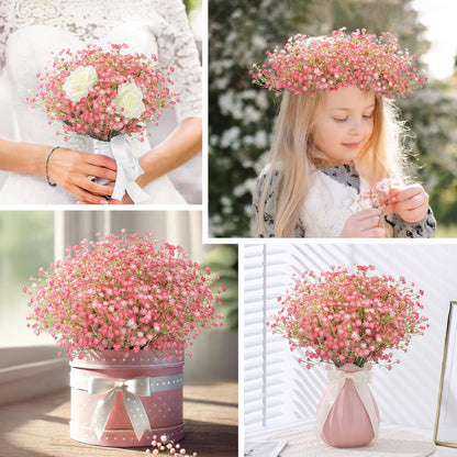 Babys Breath Artificial Flowers Bulk, 10Pcs Fake Gypsophila Bouquet Flowers Real Touch Faux Babies Breath Arrangement for Wedding Floral Party Home Centerpieces Vase Decoration, Yellow