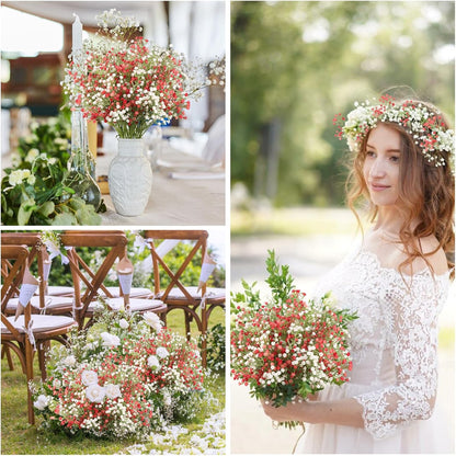 Babys Breath Artificial Flowers Bulk, 10Pcs Fake Gypsophila Bouquet Flowers Real Touch Faux Babies Breath Arrangement for Wedding Floral Party Home Centerpieces Vase Decoration, Yellow