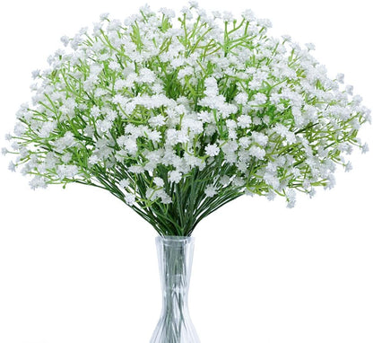 Babys Breath Artificial Flowers Bulk, 10Pcs Fake Gypsophila Bouquet Flowers Real Touch Faux Babies Breath Arrangement for Wedding Floral Party Home Centerpieces Vase Decoration, Yellow