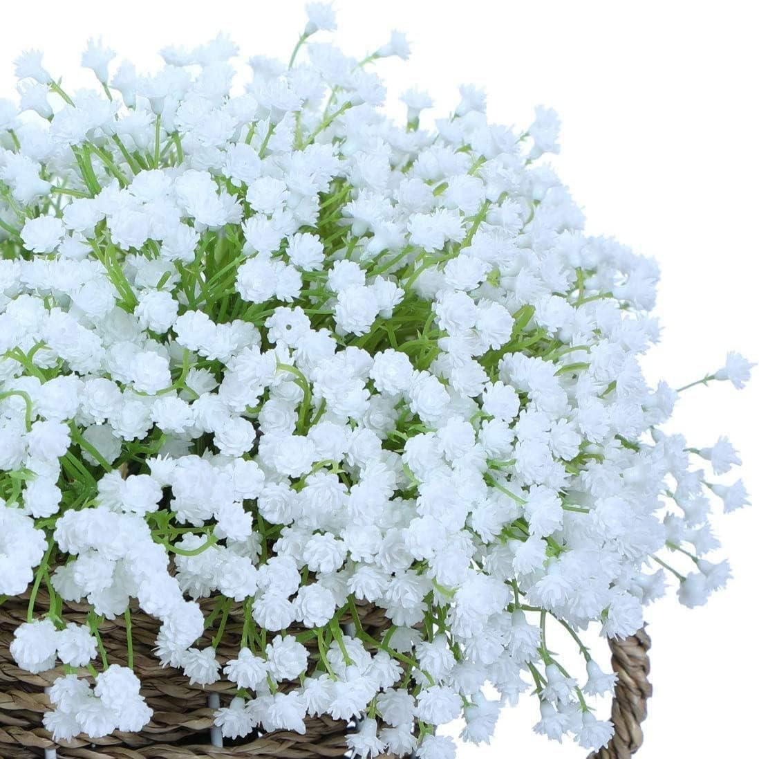 Babys Breath Artificial Flowers Bulk, 10Pcs Fake Gypsophila Bouquet Flowers Real Touch Faux Babies Breath Arrangement for Wedding Floral Party Home Centerpieces Vase Decoration, Yellow
